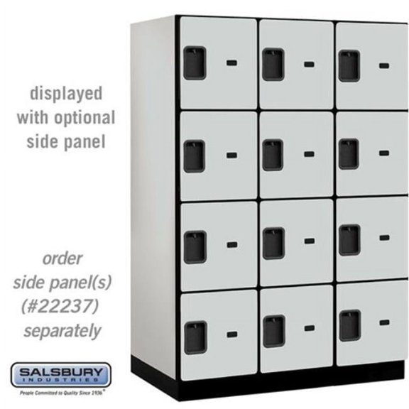 Salsbury Industries 18-24364GRY 18 in. Wide Four Tier Designer Wood Locker, Gray - 3 x 6 ft. x 24 in.