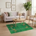 thumbnail image 3 of ODIKA 4'x6' Washable Area Rug Football Yardage Field Entry Repeating Grid Footaball Doormat for Dorm Room, Small Living Room, Stain Resistant Low Profile, Easy Care, 3 of 7