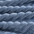 thumbnail image 2 of ROSEKIND Lightweight Breathable 300GSM 3D Striped Flannel Throw Blanket, for Sofa Couch Bed,60x80inch, 2 of 4