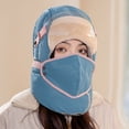 thumbnail image 5 of XIAOCHA Goggle‑Compatible Trapper Hat for Women Padded‑Shell Fall‑Winter Bonnet,Blue, 5 of 5