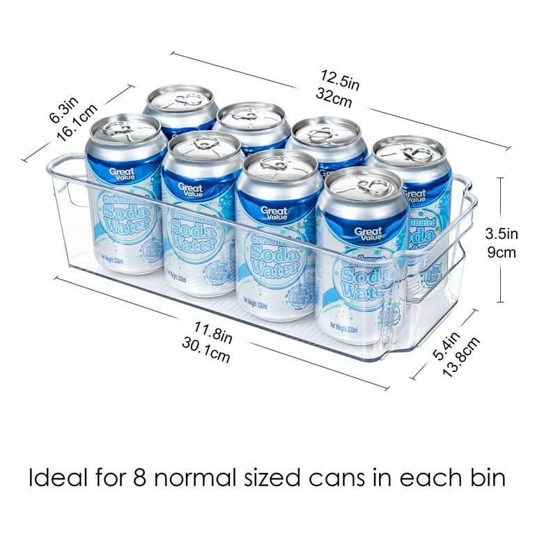 Hoojo Refrigerator Organizer Bins - 8pcs Clear Plastic Bins for Fridge