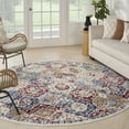 thumbnail image 5 of Nourison Grafix Vintage Blue Multicolor 5'3" x round Area Rug (5 Round), 5 of 9