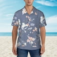 thumbnail image 2 of Fuzoiu Watercolor Flowers Butterfly Print Hawaiian Shirt for Men, Summer Beach Casual Short Sleeve Button Down Shirts, Men’s Beach Summer Shirts with Pocket,Small, 2 of 7