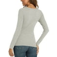 thumbnail image 4 of MOSHU Thermal Tops for Women Scoop Neck Slim Fit Basic Top Ribbed Thermal Undershirts Layering Tee Womens Long Sleeve Shirts, 4 of 11