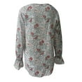 thumbnail image 5 of CEHVOM Chemises Décontractées à Manches Longues à Imprimé Floral pour Femmes, Col en V, Blouses Amples, 5 of 5