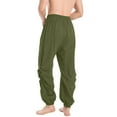 thumbnail image 7 of Stamzod Trousers for Men with Pockets Summer Solid Colid Elastic Waist Drawstring Pants Plus Size Baggy Casual Sweatpants for Men Army Green L, 7 of 7