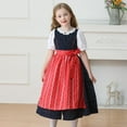 thumbnail image 5 of Cowsor Oktoberfest Costume for Girls Kids Teens Traditional German Bavarian Dirndl Dress with Maid Apron Halloween Outfit, 5 of 7