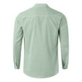 thumbnail image 5 of LIUJUNSHOP Men's Long Sleeve Casual Solid Holiday Cardigan Shirt Top Comfortable Stylish Versatile Green S, 5 of 5