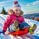 thumbnail image 4 of Trineo para niños con asas y deslizador, colores aleatorios, para deportes de invierno al aire libre y esquí, 4 of 7