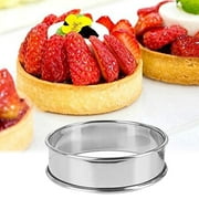 4 Pack 3.15In/ 8cm English Muffin Ring Rolled Edge Tart Ring Stainless Steel Round Muffin Ring Metal Crumpet Ring Mold for Making Crumpet, Tart, Muffin