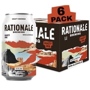 Rationale Brewing Non-Alcoholic Hazy IPA, 6 Pack, 12 fl oz Cans, Premium Craft Non-Alcoholic Beer, Zero Alcohol, Low Calorie, Award Winning Non-Alcoholic Drink Alternative