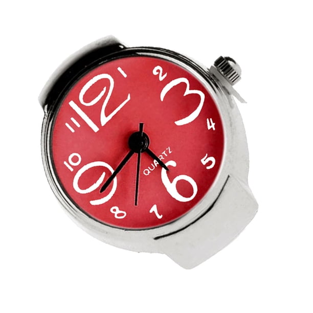 Qarigey Divertido Creativo Acero Elástico Cuarzo Anillo Dedo Reloj Dama Chica De Ropa, zapatos y accesorios Miscelánea Rojo Qarigey PS1173-02