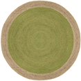 thumbnail image 3 of Safavieh Fibre Naturelle Ronde Collection NF801G Fait à la Main Boho Tressé Jute Zone Tapis, 3' x 3' Rond, Vert, 3 of 5