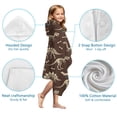 thumbnail image 7 of Brown Cartoon Dinosaurs Fossils Pattern Hooded Bath Towel，50"x30" for Ages 3 To 12 Kids, Quick Dry Lightweight Soft Microfiber Hood Beach Towel Cover Up for Kids, 7 of 7