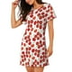 thumbnail image 2 of Fotbe Tomato Bata de Dormir para Mujer con Estampado, Camisón de Algodón de Manga Corta, Ropa de Dormir Casual, 2 of 6