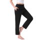 thumbnail image 4 of Pantalones de pijama de algodón a cuadros para mujer con cintura elástica y bolsillo, pantalones de lounge largos, talla XXX-Large, color negro, 4 of 6