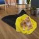 thumbnail image 1 of Saco de Dormir Tipo Cueva, Acogedor y Cálido Cojín para Gatos y Perros, Terciopelo Coral, Entrada Abierta con Soporte, Refugio Multiusos para Mascotas, Cama Suave de Lana de Cordero, 65 X 55 Cm, 1 of 6