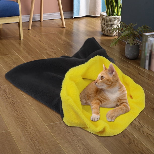 Saco de Dormir Tipo Cueva, Acogedor y Cálido Cojín para Gatos y Perros, Terciopelo Coral, Entrada Abierta con Soporte, Refugio Multiusos para Mascotas, Cama Suave de Lana de Cordero, 65 X 55 Cm