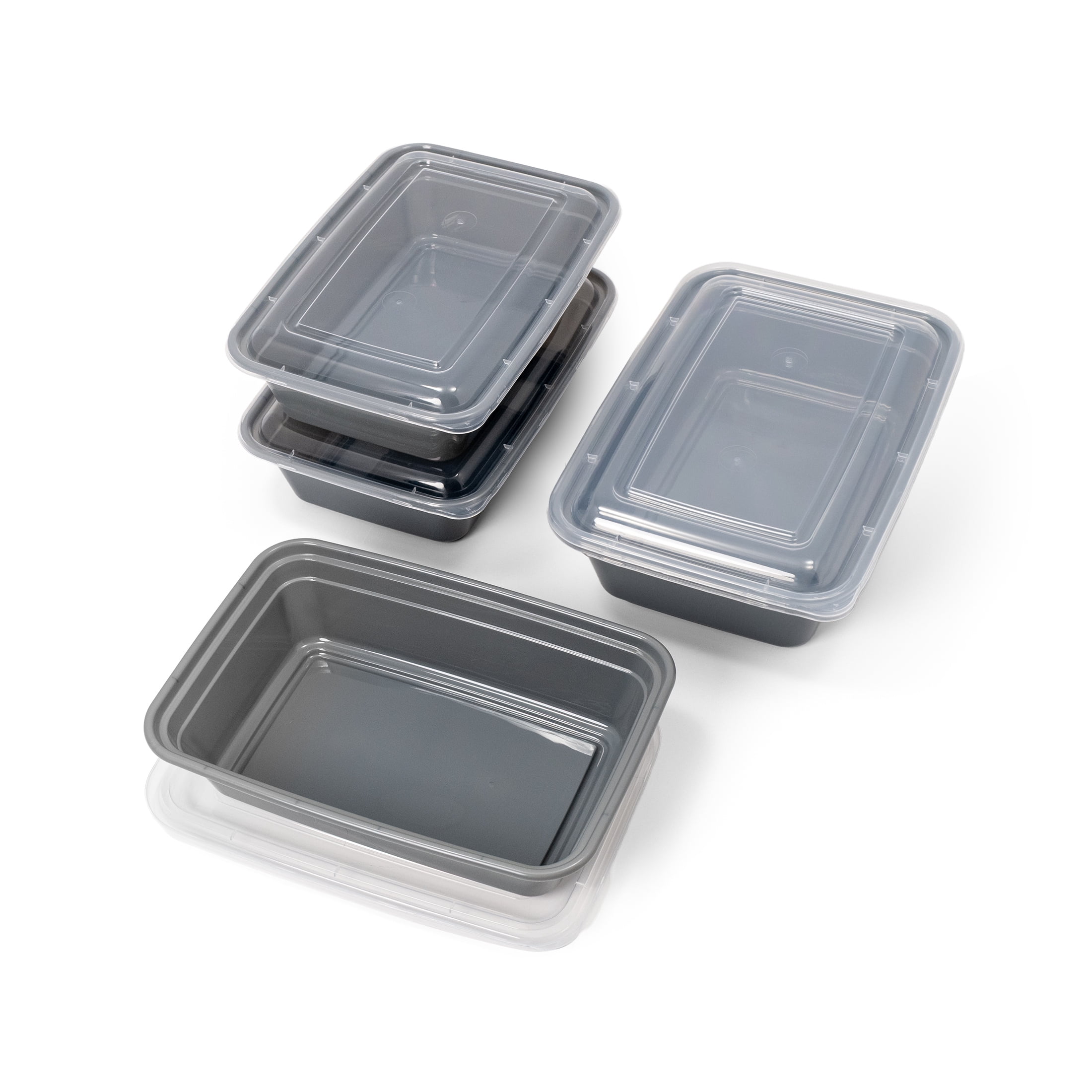 Mainstays 10-Piece 1-Compartment BPA-Free Plastic Meal Prep Food Storage Containers, 1 L