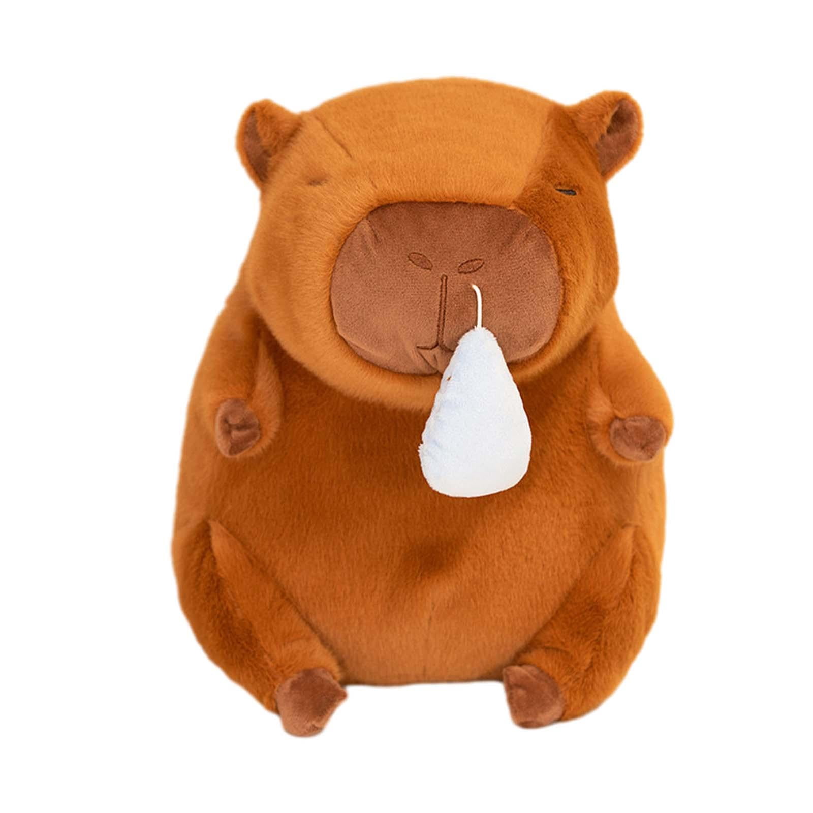 LeeQinersw Capybara Plush Toy with Pullable Snot Bubbles Ornament Home Decoration Sofa Soft