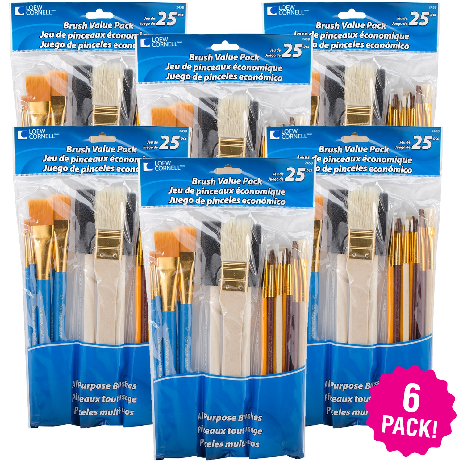 Brush Set Value Pack 25 Count, Multipack of 6