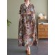 thumbnail image 5 of Vestido suelto de mujer con bolsillos, volantes, cuello en V, manga corta, vestido vintage de vac MABOTO Vestido, 5 of 7