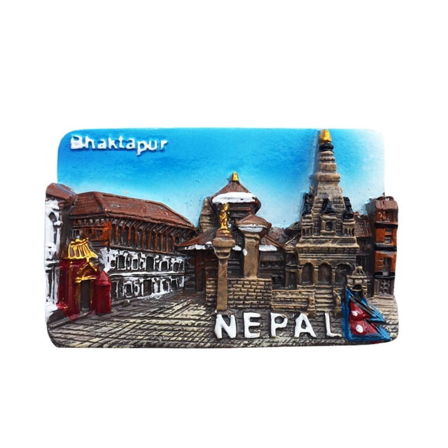 Imán de recuerdo para nevera en 3D, templo de resina de Nepal Bhaktapur, 100 g