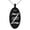 Black, variant on Stainless Steel Letter Z Initial Old English Monogram Engraved Small Oval Charm Pendant Necklace