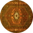 thumbnail image 1 of Ahgly Company Machine Washable Indoor Round Persian Yellow Traditional Area Rugs, 6' Round, 1 of 4