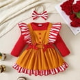 thumbnail image 2 of YuYuBao Toddler Girls Outfits Sets Long Sleeve Striped Romper Bodysuits + Suspender Skirts With Headbands 3 Piece Girls Dress Princess Outfits, 6-12 Months, 2 of 8