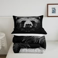 thumbnail image 5 of Erosebridal Bear Bedding Wild Animal Comforter Set Cartoon Bear Head Bedding Comforter Sets, 3D Fierce Animal Theme Quilted Duvet Set Fluffy Scary Eyes Bear Animal Down Comforter Twin (Black), 5 of 6
