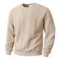 thumbnail image 4 of Mens Sweaters Quarter Zip Pullover Mens Quilted Sweatshirt and Pants Set (Khaki XL), 4 of 6