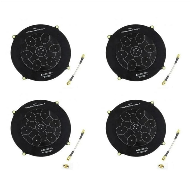 4X de AlimentacióN Triple de 150 mm 5,8 GHz 14DBi Pagoda Array Antena FPV Transmisor de Imagen Antena de Panel Plano para FPV Drone Negro