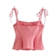 thumbnail image 3 of Camisola de cuadros rojos Vichy de moda de verano para mujer de HH TRAF, camiseta sexy elegante sin mangas con espalda descubierta para mujer, chaleco informal de calle, 3 of 4
