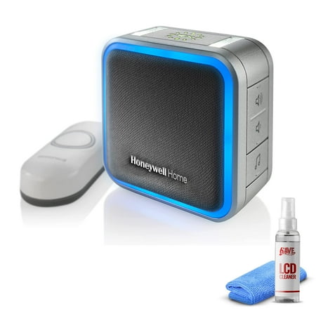 Honeywell Home RDWL515A2000 Doorbell Portable Wireless Doorbell & Push Button - 5 Series -White + LCD Cleaner