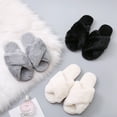 thumbnail image 6 of SPRING PARK Women's Faux Fur Comfy Lightweight Open Toe Indoor Outdoor House Slippers, 6 of 7