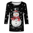 thumbnail image 5 of Gamivast Womens Christmas Top Funny Christmas Shirts for Women Plus Size 3/4 Sleeve Santa Claus Printed Casual Top Crewneck Holiday Xmas Trees Tshirt Tunic Loose Fitted Blouse, 5 of 6