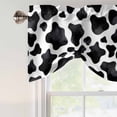 thumbnail image 5 of Tie Up Valances for Windows, Cow Printed Adjustable Valance Curtains Window Treatment for Living Room, Farmhouse Black White Animals Textured Rod Pocket Kitchen Curtains & Drapes 60x18 Inch, 5 of 9