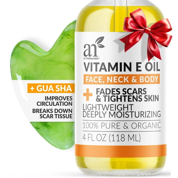 Aceite biológico Artnaturals con vitamina E para rostro y cuerpo, 120 ml con Gua Sha