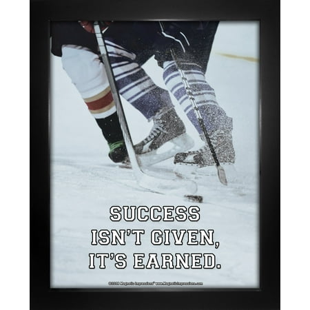 Quote Framed Poster - Framed Ice Hockey Success Quote 8 x 10 Sport Poster Print