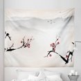 thumbnail image 1 of Nature Tapestry, Japanese Nature Landscape National Sakura Flower over Himalayas and Flying Gulls, Fabric Wall Hanging Decor for Bedroom Living Room Dorm, 5 Sizes, Beige Red Black, by Ambesonne, 1 of 1