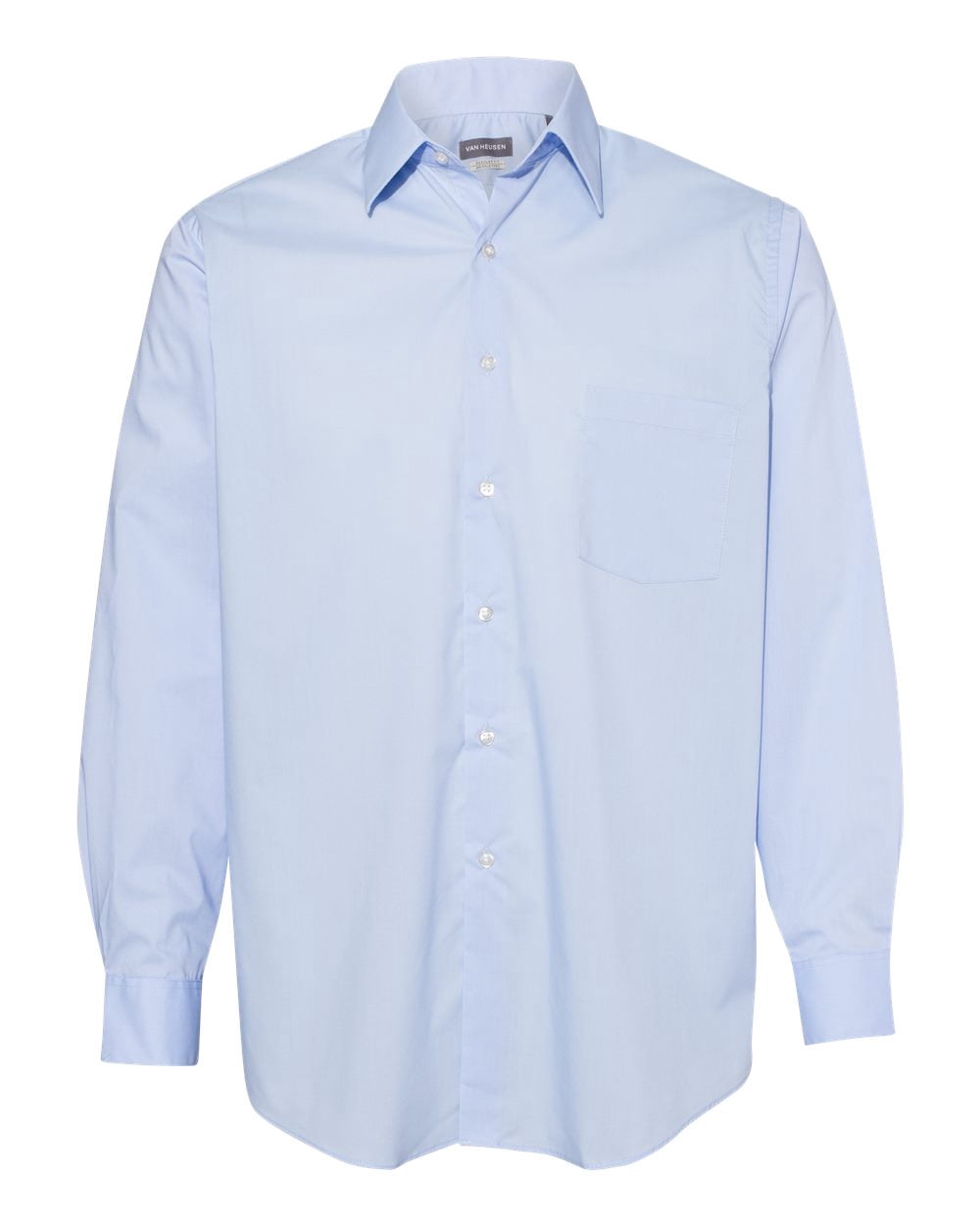 Van Heusen Mens Broadcloth Point Collar Solid Shirt, 2XL, Blue