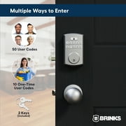 Brinks Electronic Keypad Single Cylinder Deadbolt Lock with Pro-Guard, Satin Nickel Finish