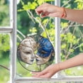 thumbnail image 6 of Venetian Mask Romantic Blue Gold Stained Glass Suncatcher Home Bar Cafe Decor Ready To Hang, 6 of 8