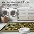 thumbnail image 5 of ODIKA 4'x6' Machine Washable Non-Slip Area Rug, Abstract Labyrinth Gold Print High Traffic Rug, Gold, 127394, 5 of 7
