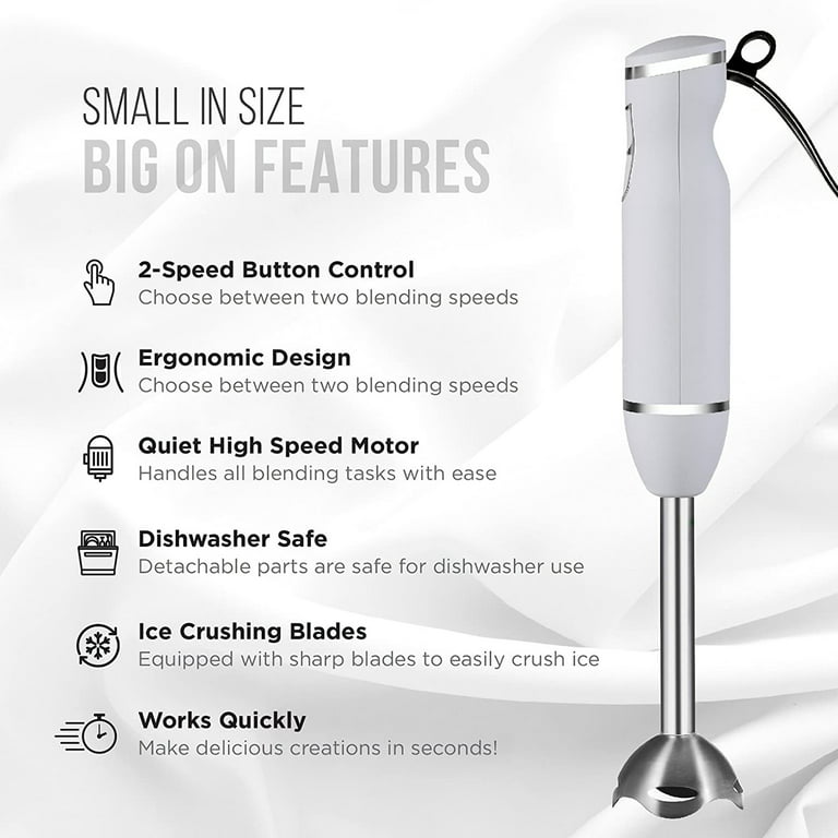 Chefman 300 Watt 2-speed Hand Blender With Silk Touch Finish And
