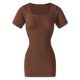 thumbnail image 4 of ZQUUVOU Women's Plus Size Bodycon Dress Jumpsuit Tummy Control Shorts Romper Solid Sleeveless Shapewear Casual Sporty Dress Coffee, 4 of 5