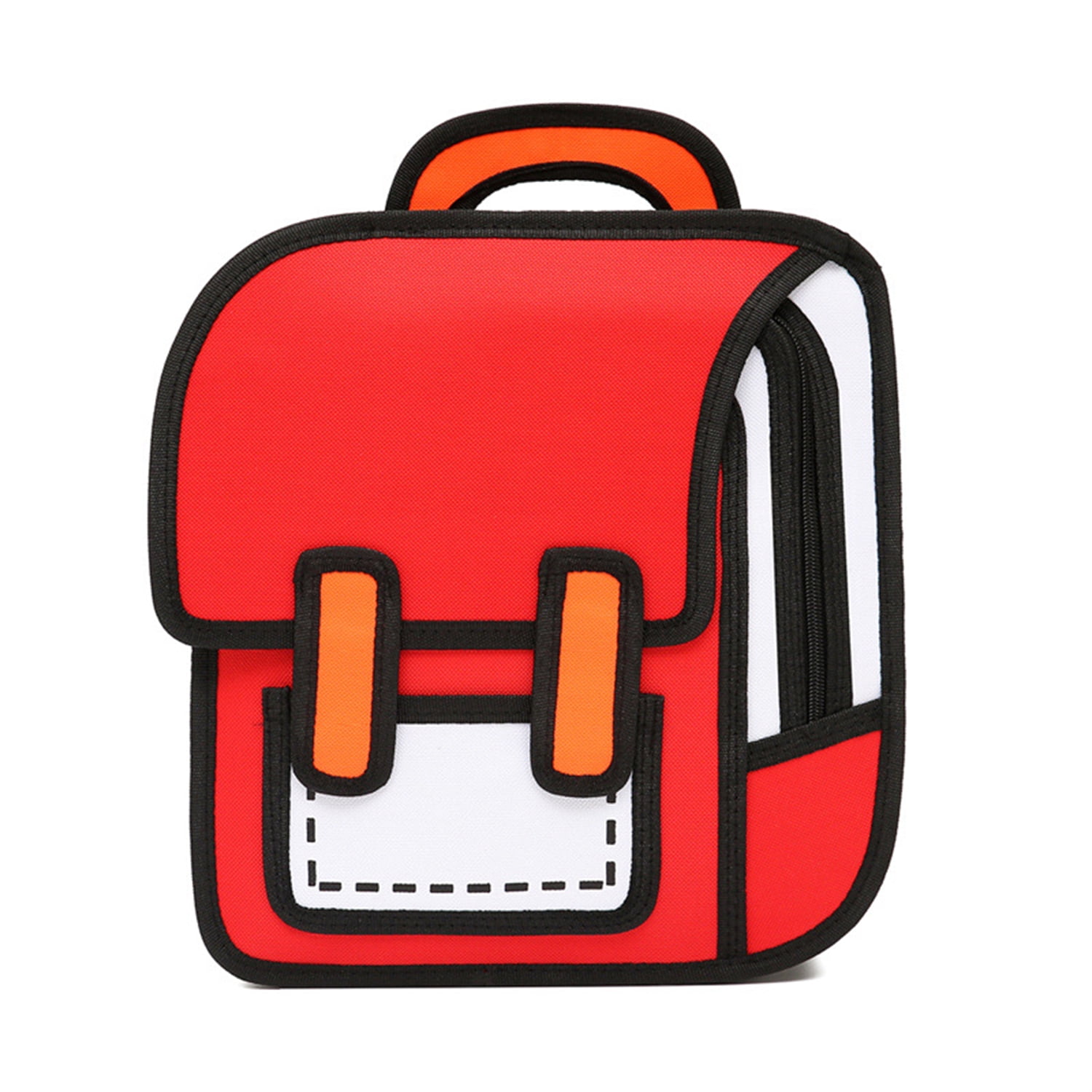 Back to School Clipart-colorful red blue yellow kids school backpack