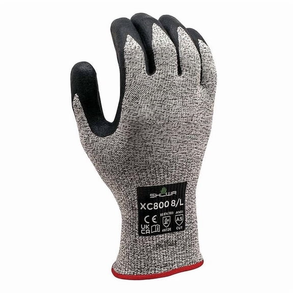 Showa Knit Gloves,Gray,6.7 in,M,PR XC800M-07