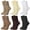 Multicolor, variant on Bocaoying 6 Pcs Women's Slouch Socks, Cotton Scrunch Boot Socks for Women, Ultra Soft and Breathable Crew Socks, Size 5-10, White/Burgundy/Brown/Tan/Teal/Purple